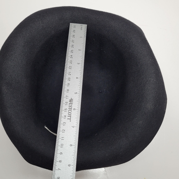 Vintage Wool Bejewled Made in Italy Black Hat Silver Studs Felt 60s‎ Retro - Picture 14 of 17